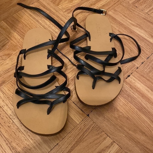 J. Crew Black leather Clara sandals. Made in Italy . Size 7.5 - Picture 3 of 8